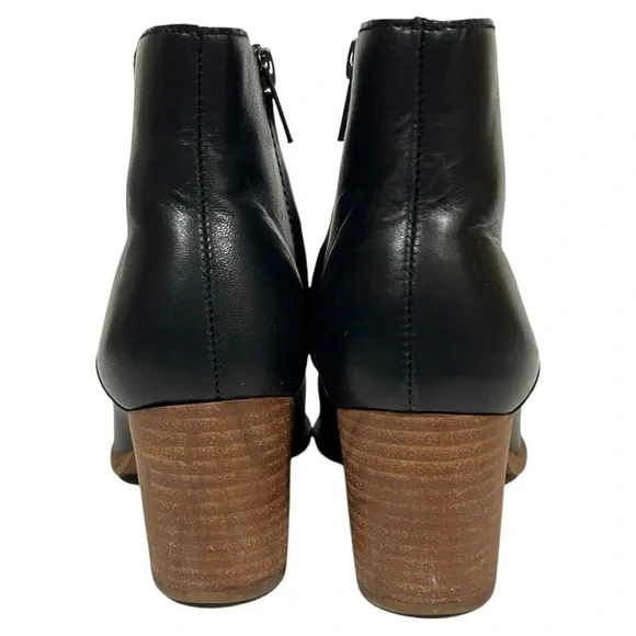 Madewell Black Ankle Boots with Tan Heel - Picture 8 of 12